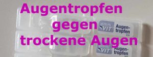 Trockene Augen Bild zeigt Einzelpackung Augentropfen für schnelle Hilfe Trockene Augen Bild zeigt Einzelpackung Augentropfen für schnelle Hilfe